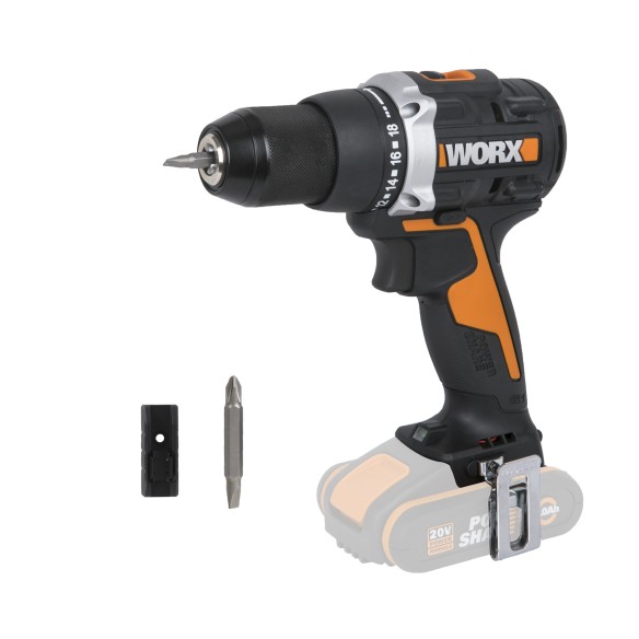 Taladro atornillador Brushless 20V Worx | PowerShare | WX102.9 - sin batería, ni cargador | motor sin escobillas, portabrocas me