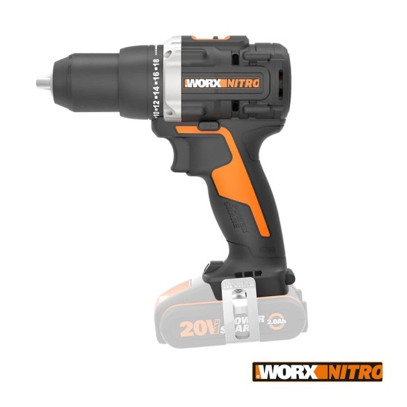 Taladro atornillador Brushless 20V Worx | PowerShare | WX102.9 - sin batería, ni cargador | motor sin escobillas, portabrocas me