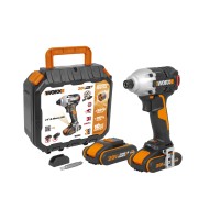 WORX Atornillador de Impacto 20 V Máx PowerShare - 1 batería 2Ah, cargador y maletín - Control variable de velocidad - reversibl