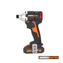 WORX Atornillador de Impacto 20 V Máx PowerShare - 1 batería 2Ah, cargador y maletín - Control variable de velocidad - reversibl