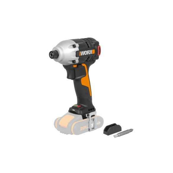 WORX Atornillador de impacto Brushless 20 V - PowerShare - Sin batería, ni cargador - Motor sin escobillas, control de velocidad