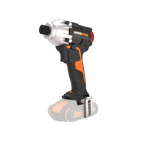 WORX Atornillador de impacto Brushless 20 V - PowerShare - Sin batería, ni cargador - Motor sin escobillas, control de velocidad