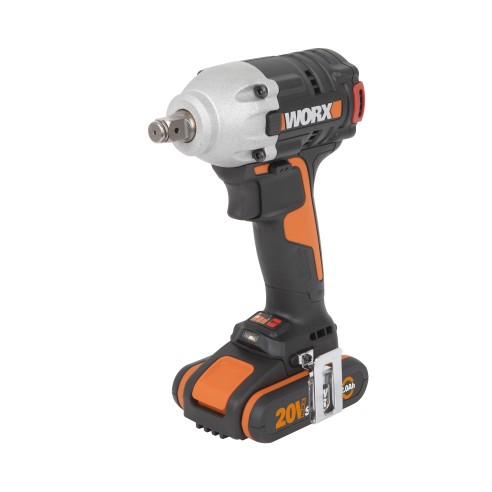 WORX Atornillador de Impacto Brushless 20V Máx PowerShare | WX272-2 Baterías, cargador y maletín | motor sin escobillas, 300Nm |