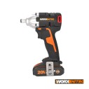 WORX Atornillador de Impacto Brushless 20V Máx PowerShare | WX272-2 Baterías, cargador y maletín | motor sin escobillas, 300Nm |