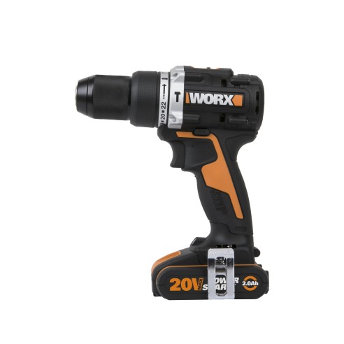 Taladro Percutor a batería 20V Worx WX352 | Motor sin escobillas | 2 baterías de 2Ah | Cargador y maletín