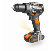Taladro Percutor a batería 20V Máx Worx | WX352 | Motor sin escobillas | Power Share | 2 baterías de 2Ah | Cargador y maletín |  2