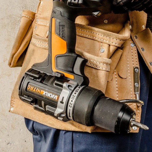 Taladro Percutor a batería 20V Worx WX352 | Motor sin escobillas | 2 baterías de 2Ah | Cargador y maletín