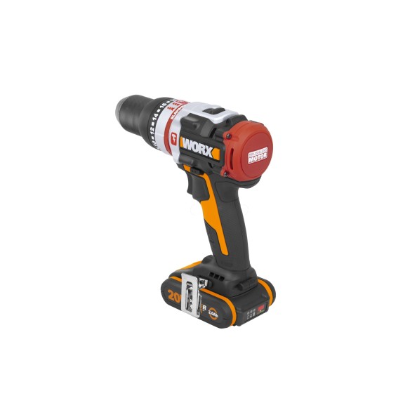 Taladro Percutor Slammer Brushless 20V Worx WX354 | 2 baterías 2Ah y cargador - Motor sin escobillas