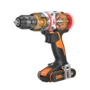 Taladro Percutor Slammer Brushless 20V Worx | PowerShare | WX354 | 2 baterías 2Ah y cargador | Perfora hormigón, motor sin escob