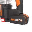 WORX, Martillo sds-plus Brushless 3 funciones 2,2J 20 V Worx, PowerShare, WX380, Incluye 2 baterías 4 Ah, Cargador y maletín, Mo