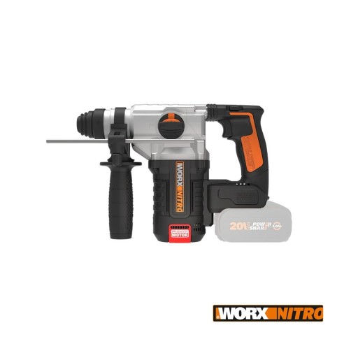 WORX, Martillo Brushless 3 funciones 2,2J 20 V Worx, PowerShare, WX380,9, Sin batería ni cargador, Motor sin escobillas, Control