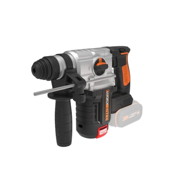 WORX, Martillo Brushless 3 funciones 2,2J 20 V Worx, PowerShare, WX380,9, Sin batería ni cargador, Motor sin escobillas, Control WORX, Martillo Brushless 3 funciones 2,2J 20 V Worx, PowerShare, WX380,9, Sin batería ni cargador, Motor sin escobillas, Control