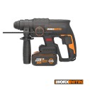 Martillo Combinado SDS-PLUS a Bateria WORX WX381 - 2J - Brushless - 20V - Incluye 1 Batería 4Ah, Cargador y Maletín