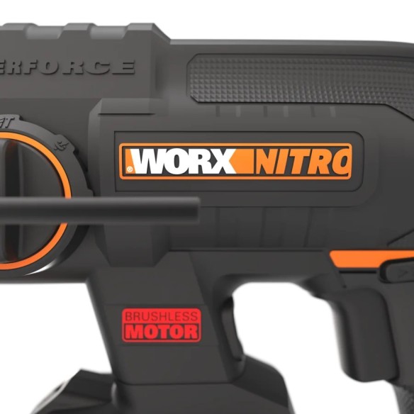 Martillo Combinado SDS-PLUS a Bateria WORX WX381 - 2J - Brushless - 20V - Incluye 1 Batería 4Ah, Cargador y Maletín