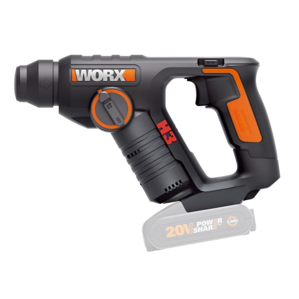 WORX WX394.91 H3 Marti/Taladro/Atorn, 20V, 2Ah, 2 Baterías WORX WX394.91 H3 Marti/Taladro/Atorn, 20V, 2Ah, 2 Baterías