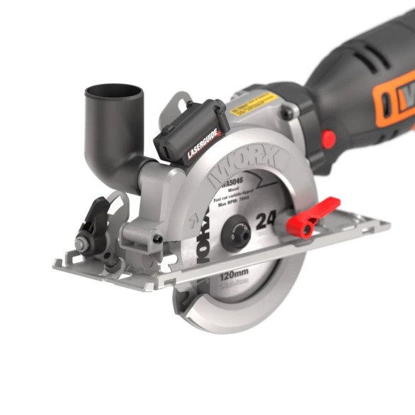 Sierra Circular WorxSaw XL | WX427 | Disco de 120mm | 46mm de profundidad de corte | Incluye 3 discos Worx en equipo básico | Po