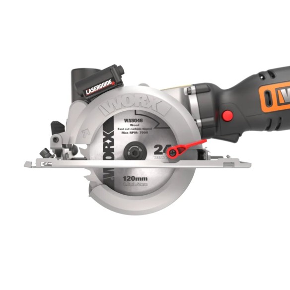 Sierra Circular WorxSaw XL | WX427 | Disco de 120mm | 46mm de profundidad de corte | Incluye 3 discos Worx en equipo básico | Po