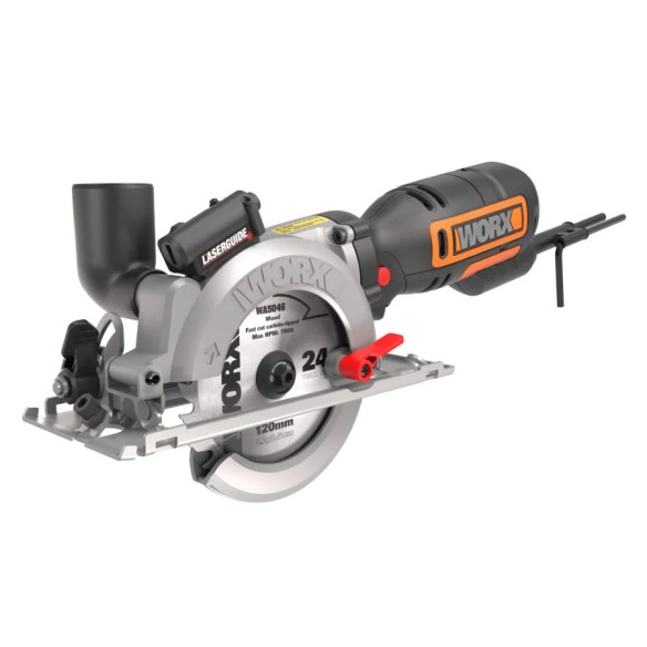 Sierra Circular WorxSaw XL | WX427 | Disco de 120mm | 46mm de profundidad de corte | Incluye 3 discos Worx en equipo básico | Po