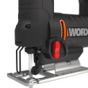 WORX WX477.1 Sierra de calar pendular 550W, Sistema pendular 4 niveles, Soplado de virutas, Extracción de polvo, Negro