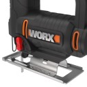 WORX WX477.1 Sierra de calar pendular 550W, Sistema pendular 4 niveles, Soplado de virutas, Extracción de polvo, Negro