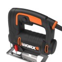 WORX WX477.1 Sierra de calar pendular 550W, Sistema pendular 4 niveles, Soplado de virutas, Extracción de polvo, Negro