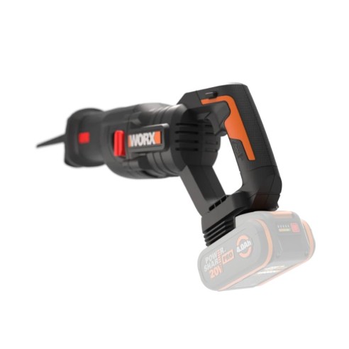 Sierra sable Brushless 20V Worx | PowerShare | WX516.9 - Sin batería, ni cargador | Motor sin escobillas, patín pivotante ajust