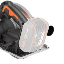 Sierra circular Brushless 20V Worx | PowerShare | WX520.9 - Sin batería, ni cargador | Motor sin escobillas, corte a bisel, base