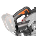 Sierra circular Brushless 20V Worx | PowerShare | WX520.9 - Sin batería, ni cargador | Motor sin escobillas, corte a bisel, base