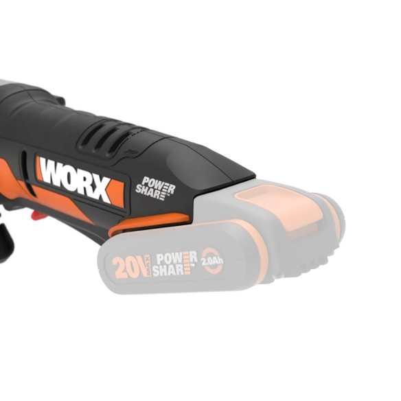 Sierra circular 85 mm WorxSaw 20V Worx | PowerShare | WX527.9 - Sin batería, ni cargador| 2500 rpm, manejo con una mano, profund