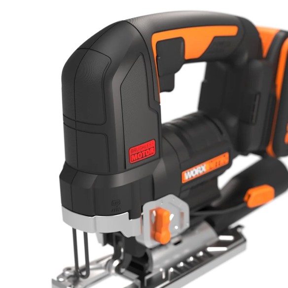 Sierra de calar 20V Worx | Power Share| WX542  Potente motor sin escobillas |1 batería de 2Ah, cargador y maletín | 3 posiciones