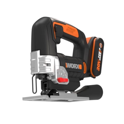 Sierra de calar 20V Worx | PowerShare | WX543 - 1 batería 2Ah | péndulo de 4 posiciones, cambio rápido de hoja, profundidad de c