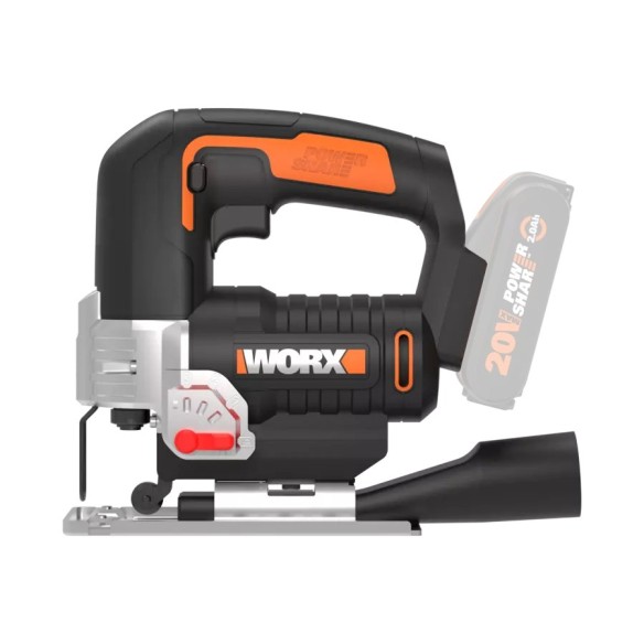Sierra de calar 20V Máx. WORX | WX543.9 | Sistema de penduleo de 4 posiciones | Sin batería ni cargador | Cambio rápido de hoja| Sierra de calar 20V Máx. WORX | WX543.9 | Sistema de penduleo de 4 posiciones | Sin batería ni cargador | Cambio rápido de hoja|