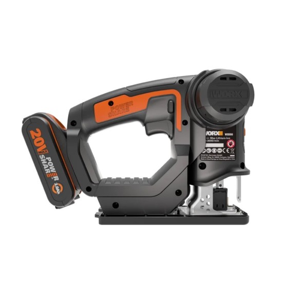 WORX WX550 Sierra sable y de calar 2 en 1 20V PowerShare, Batería 2Ah, Cambio de cuchilla sin herramientas, Velocidad variable,  WORX WX550 Sierra sable y de calar 2 en 1 20V PowerShare, Batería 2Ah, Cambio de cuchilla sin herramientas, Velocidad variable,