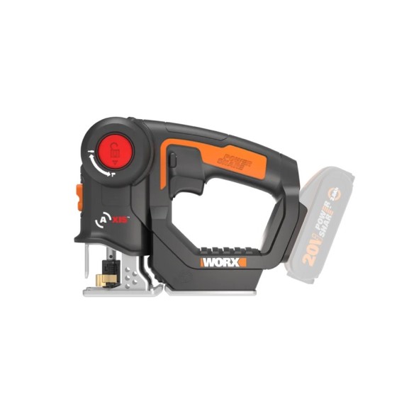 Sierra sable y de calar 2en1 20V Worx | PowerShare | WX550.9 - Sin batería, ni cargador | Cambio de cuchilla sin herramientas, v Sierra sable y de calar 2en1 20V Worx | PowerShare | WX550.9 - Sin batería, ni cargador | Cambio de cuchilla sin herramientas, v