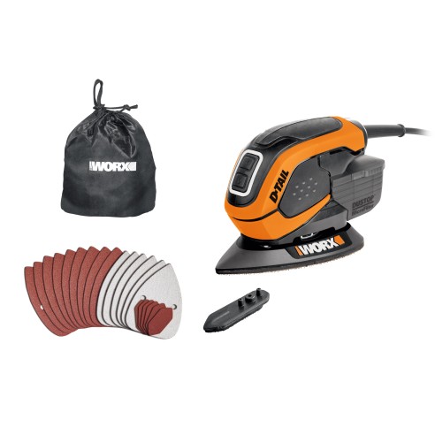 Multilijadora delta 65W Worx | WX 648.2 | Microfiltro DustStop | Sistema de anclaje por velcro | Diseño ergonómico, compacto y l