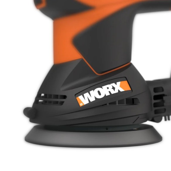 Lijadora Rotorbital 300W 125mm Worx | WX 652.1 | Sistema de aspiración de polvo y bolsa recoge polvo, sistema de anclaje por vel Lijadora Rotorbital 300W 125mm Worx | WX 652.1 | Sistema de aspiración de polvo y bolsa recoge polvo, sistema de anclaje por vel