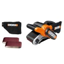 Lijadora de Banda 950W Worx | WX 661.1 | Superficie de lijado 76 x 130mm, sistema de autocentrado, cambio rápido de banda