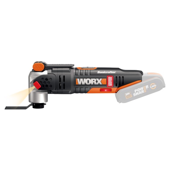 Multiherramienta Brushless Sonicrafter 20V  Worx | PowerShare |WX693.9  - Sin batería, ni cargador | Motor sin escobillas, veloc Multiherramienta Brushless Sonicrafter 20V  Worx | PowerShare |WX693.9  - Sin batería, ni cargador | Motor sin escobillas, veloc