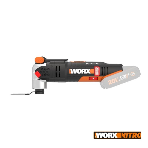 Multiherramienta Brushless Sonicrafter 20V  Worx | PowerShare |WX693.9  - Sin batería, ni cargador | Motor sin escobillas, veloc Multiherramienta Brushless Sonicrafter 20V  Worx | PowerShare |WX693.9  - Sin batería, ni cargador | Motor sin escobillas, veloc