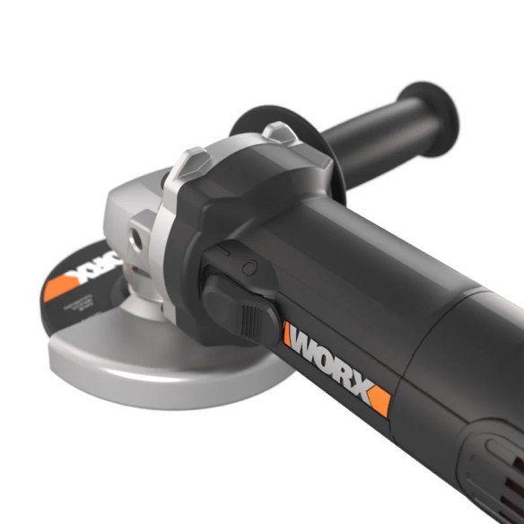 Amoladora 125mm 800W | Worx | WX713 | Escobillas autodesconectantes, rejillas extraibles, bloqueo del husillo
