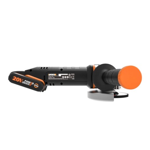 Amoladora angular a batería Worx  WX800 - 115mm - PowerShare 20V Máx.- Incluye 2 baterías 2Ah, cargador y maletín