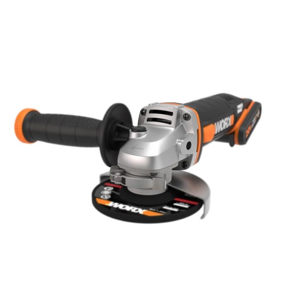 Amoladora angular a batería Worx  WX800 - 115mm - PowerShare 20V Máx.- Incluye 2 baterías 2Ah, cargador y maletín