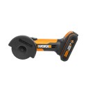 WORX WX801 Mini Amoladora Chopper 20 V Worx, PowerShare, 1 batería 2 Ah, Ajuste rápido del protector de disco, Bloqueo del husil