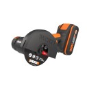 WORX WX801 Mini Amoladora Chopper 20 V Worx, PowerShare, 1 batería 2 Ah, Ajuste rápido del protector de disco, Bloqueo del husil