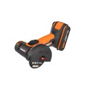 WORX WX801 Mini Amoladora Chopper 20 V Worx, PowerShare, 1 batería 2 Ah, Ajuste rápido del protector de disco, Bloqueo del husil