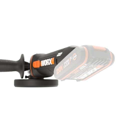 Amoladora 125mm WX803.9 | 20V Máx. | Worx | PowerShare | No incluye batería ni cargador | Bloqueo del husillo | Carcasa de engra