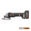 Amoladora Brushless a batería 125mm 20V Worx | PowerShare | WX812 | Incluye 1 batería 4Ah, cargador y maletín | Motor sin escobi