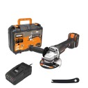 Amoladora Brushless a batería 125mm 20V Worx | PowerShare | WX812 | Incluye 1 batería 4Ah, cargador y maletín | Motor sin escobi