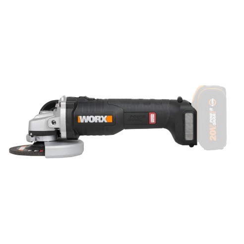 Amoladora angular Brushless a batería 115mm 20V Worx | PowerShare | WX813.9 | No incluye batería ni cargador | Motor sin escobil