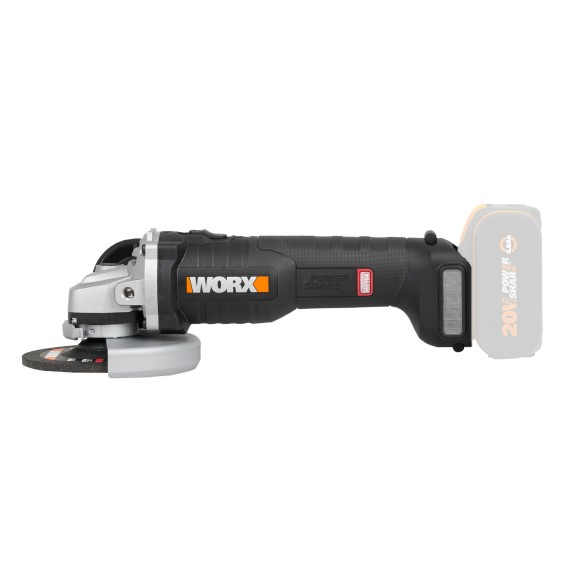 Amoladora angular Brushless a batería 115mm 20V Worx | PowerShare | WX813.9 | No incluye batería ni cargador | Motor sin escobil